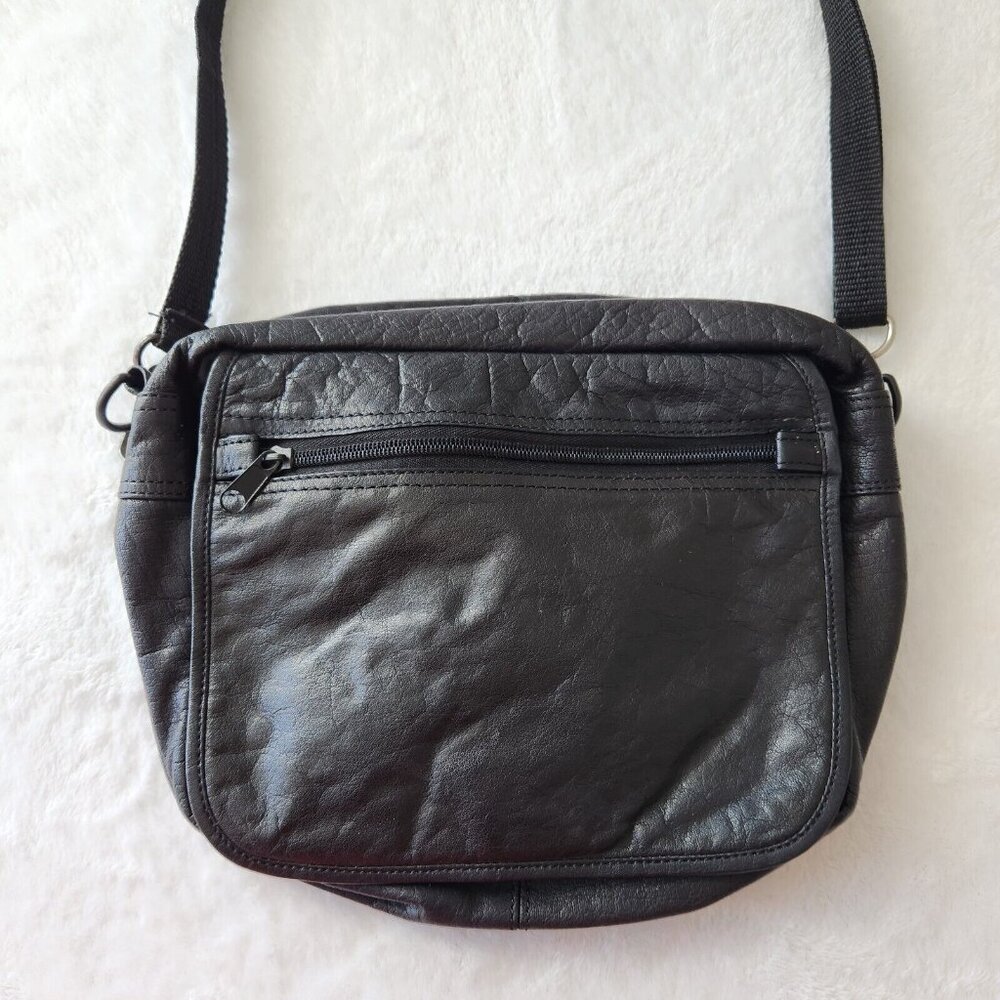 Vintage Wilsons Leather Purse Black Crossbody Convertible Fanny Belt Bag 90s Y2K